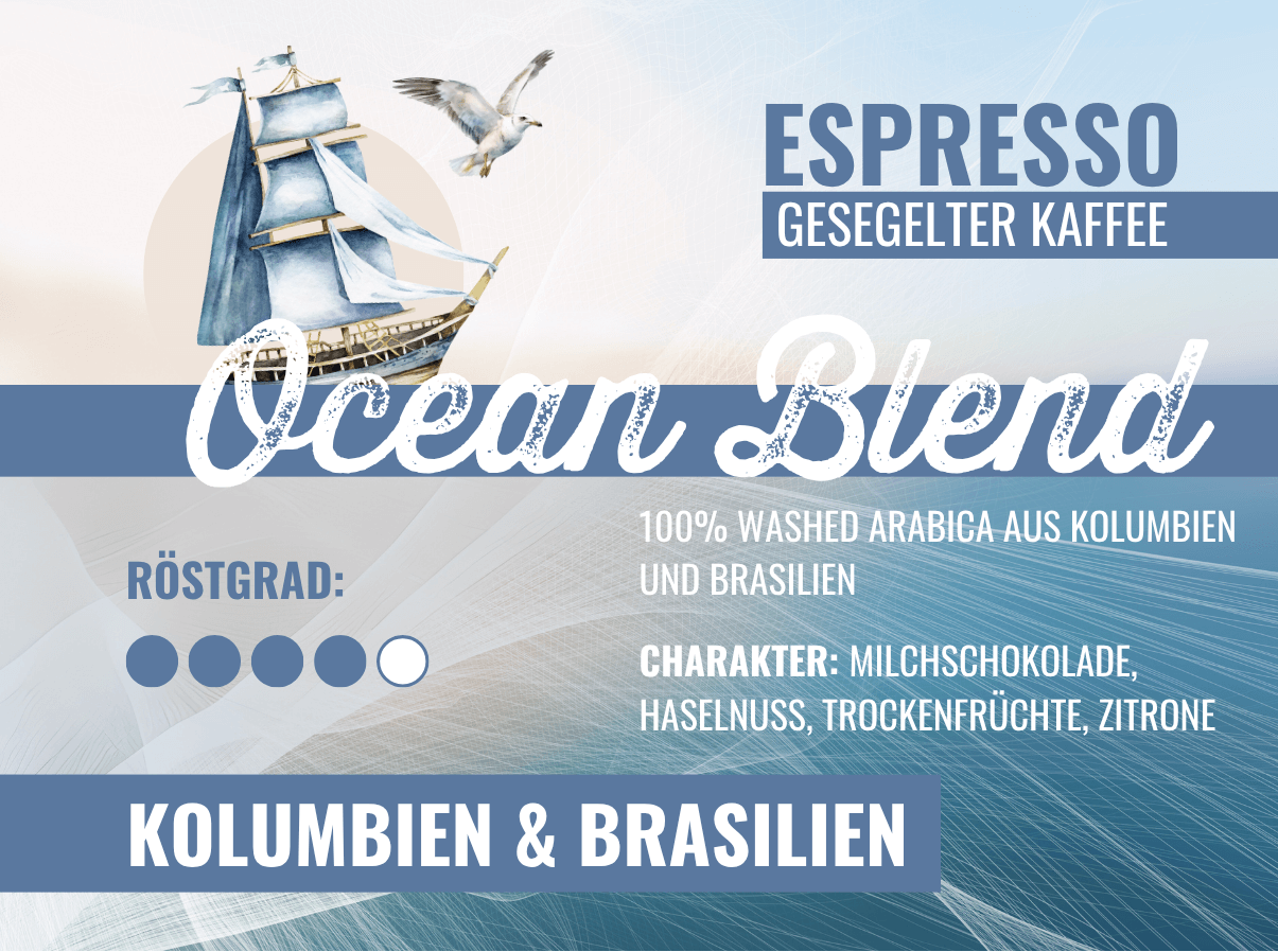 Ocean Blend Espresso, Arabica Blend - gesegelter Kaffee - carabica - fine coffee culture