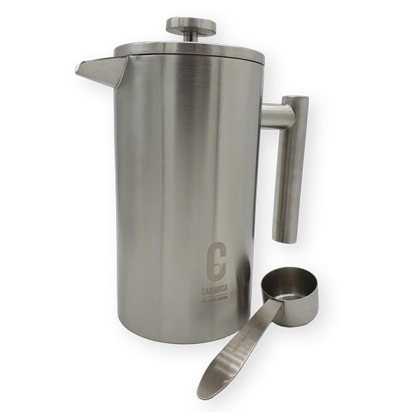French Press mit Doppelsieb (Edelstahl), Füllmenge 1000ml - carabica - fine coffee culture
