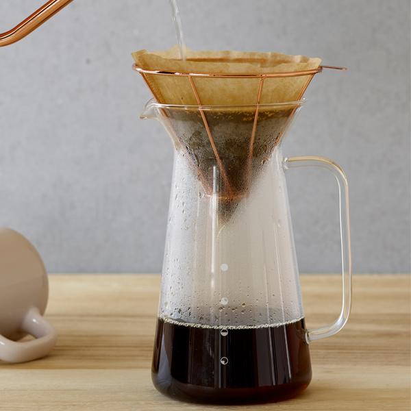 TOAST Glaskaraffe & Kupfer Filterhalter Set in minimalistischem Design - carabica - fine coffee culture