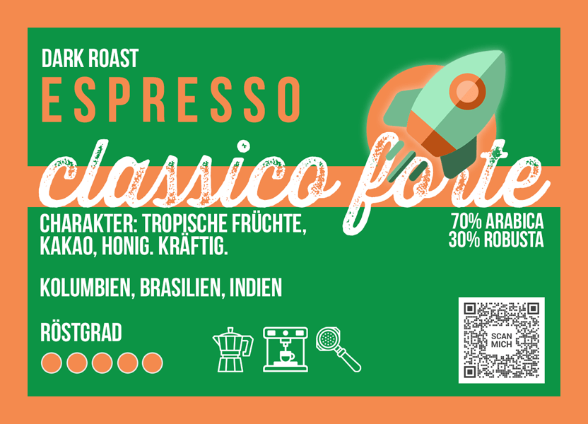 Classico Forte Espresso Blend, wie in Italien, 70% arabica | 30% robusta - carabica - fine coffee culture
