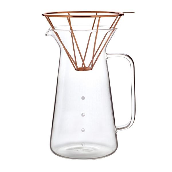 TOAST Glaskaraffe & Kupfer Filterhalter Set in minimalistischem Design - carabica - fine coffee culture