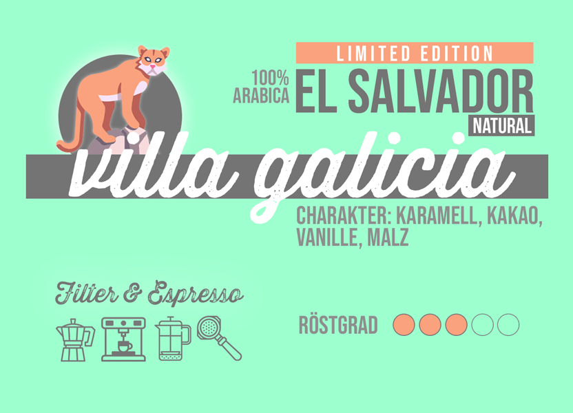 Villa Galicia aus El Salvador, natural, 100% arabica - Omni Roast +++Limited Edition+++ - carabica - fine coffee culture